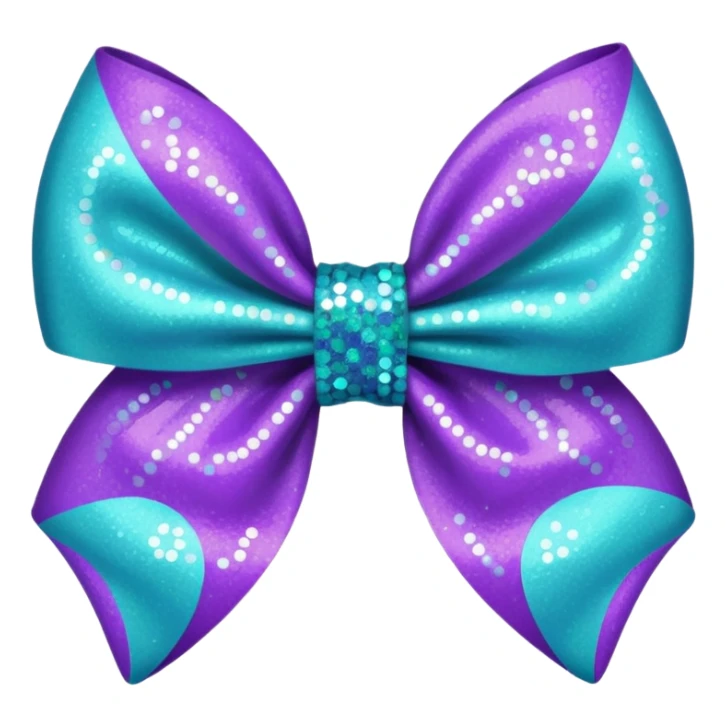 glitter purple and cian hair bow sticker