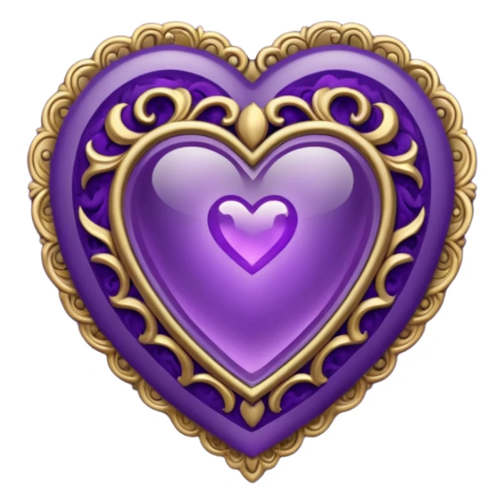 heart with purple gothic cameo sticker