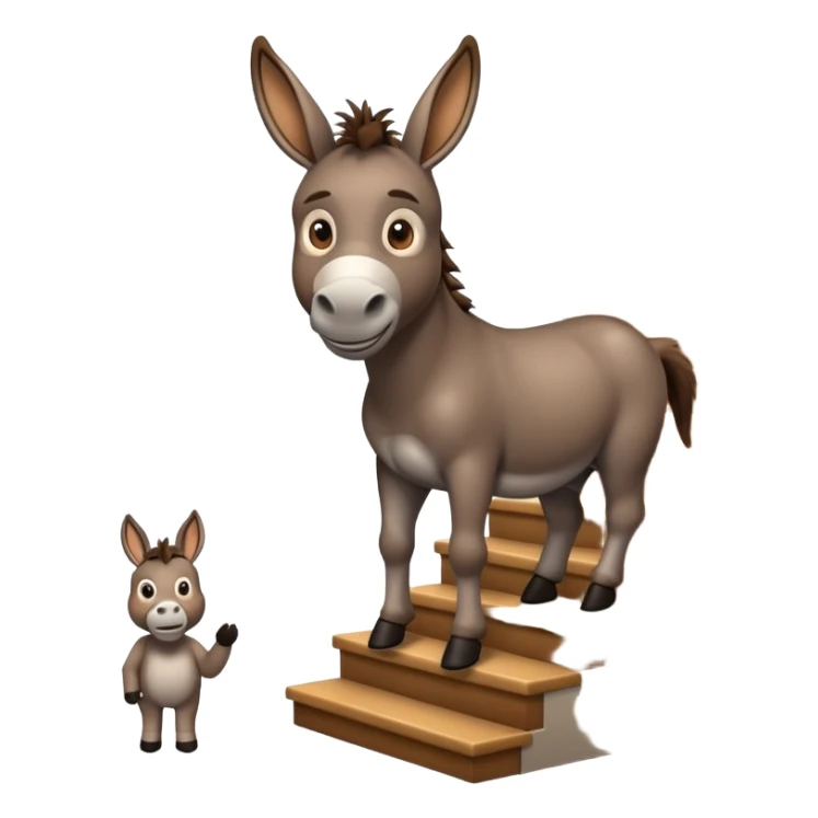 Donkey on the stairs  sticker