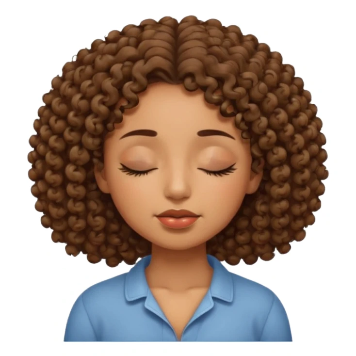 fille marron avec des boucle sans yeux bouche nez surcils sticker