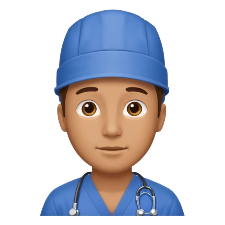 men doctor with wear blue scrub sticker