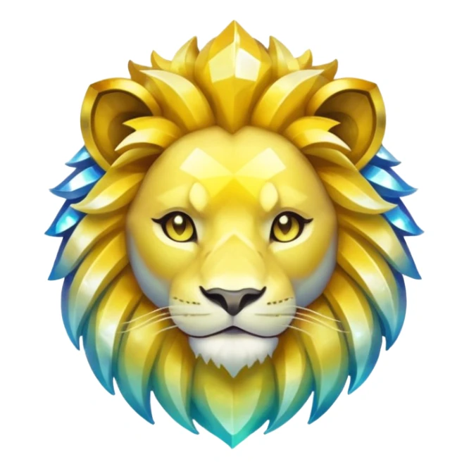 glitter yellow and white pokemon crystal light lion sticker
