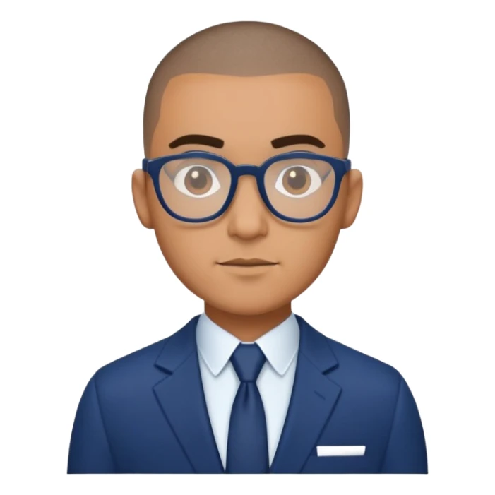 Buzz cut Latino with glasses and dark blue suit  sticker