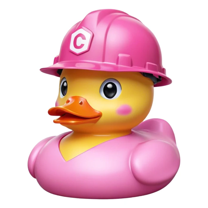 Pink rubber duck with pink hard hat and CTS on the front sticker