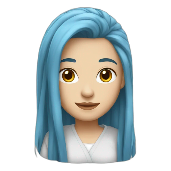 Blue hair jacket white girl sticker
