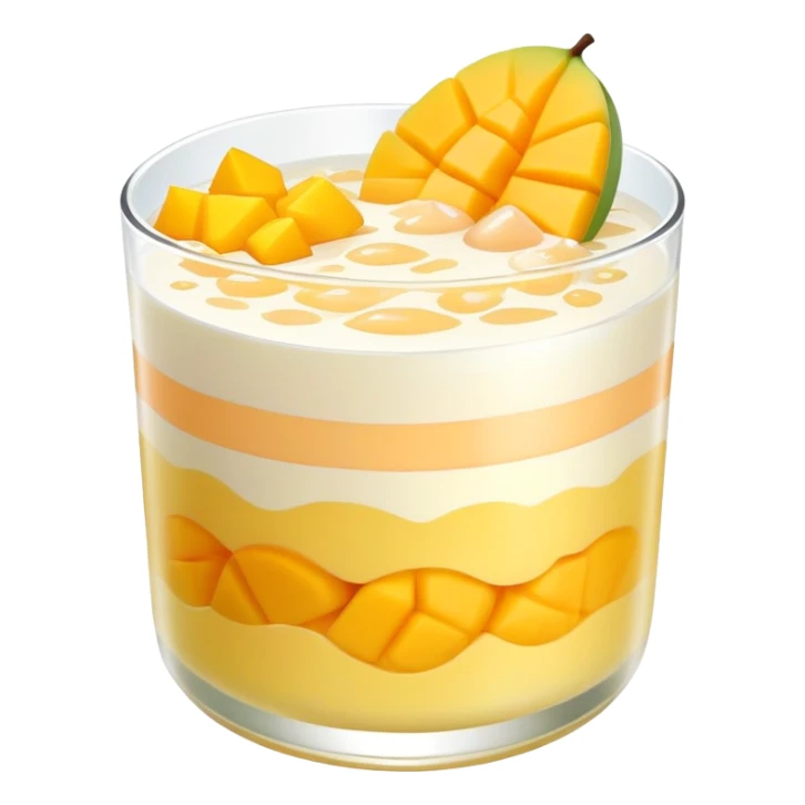 Hong Kong mango pomelo sago dessert with soft pastel colors sticker