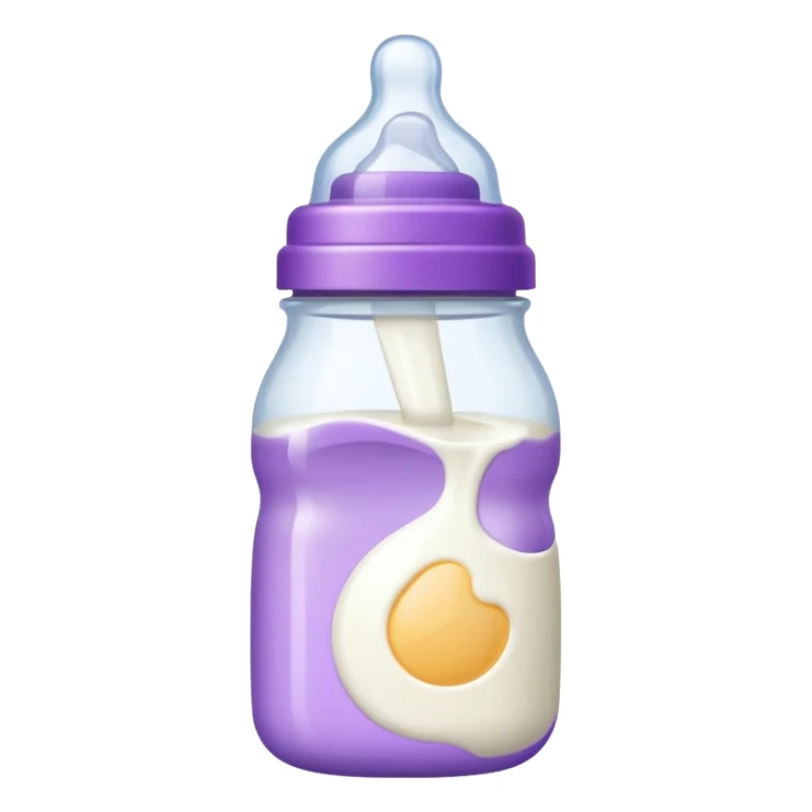 baby bottle white and purple sticker