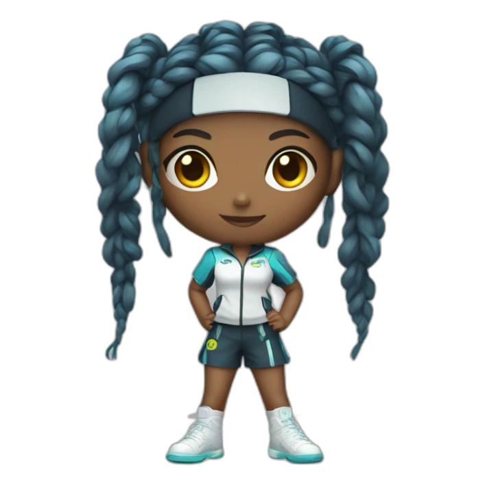 cyberpunk girl in tennis uniform sticker