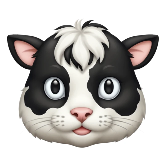 Cat black and white like a cow sticker