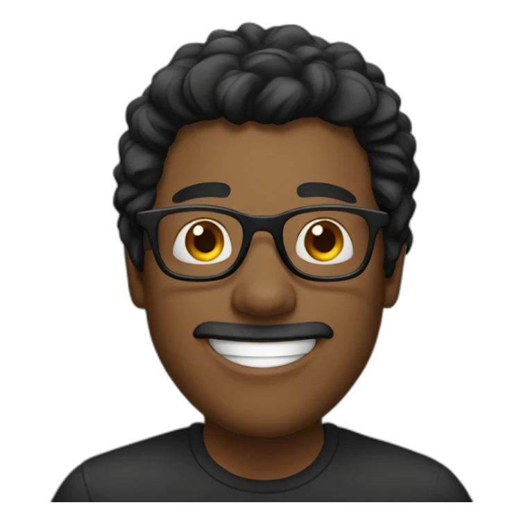 Happy-man-black-hair-black-glasses sticker