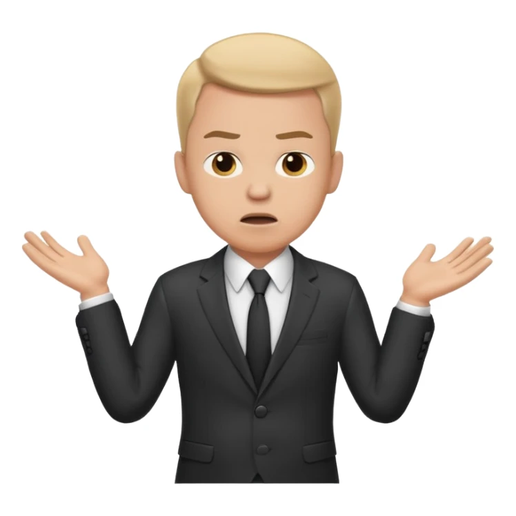 confused business men person shrug pose sticker