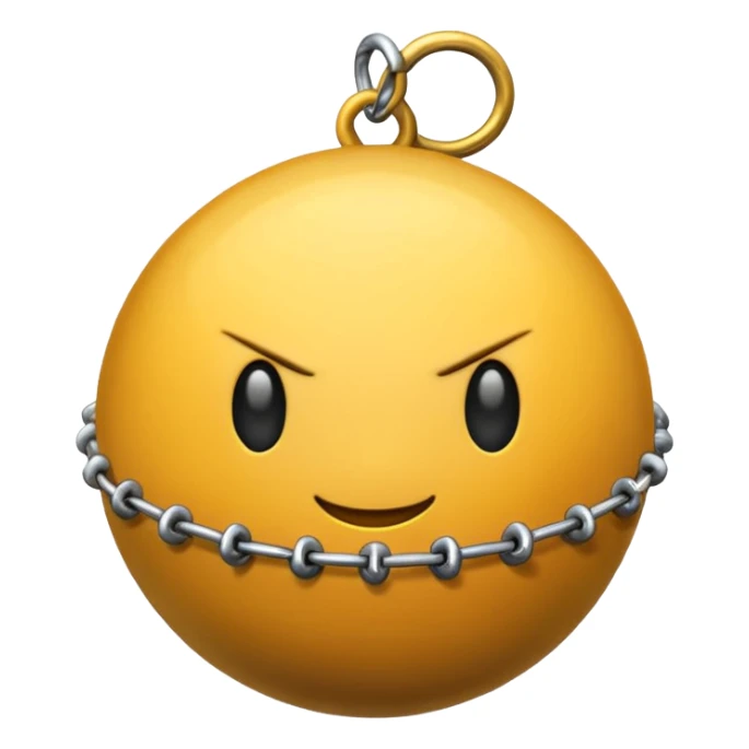 iPhone text message emoji size ball, and chain with spikes sticker