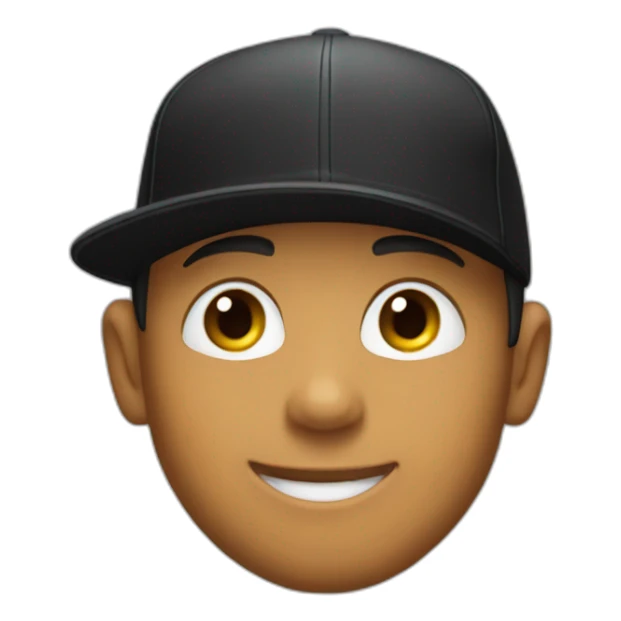 boy with rays in his eyes and black cap sticker