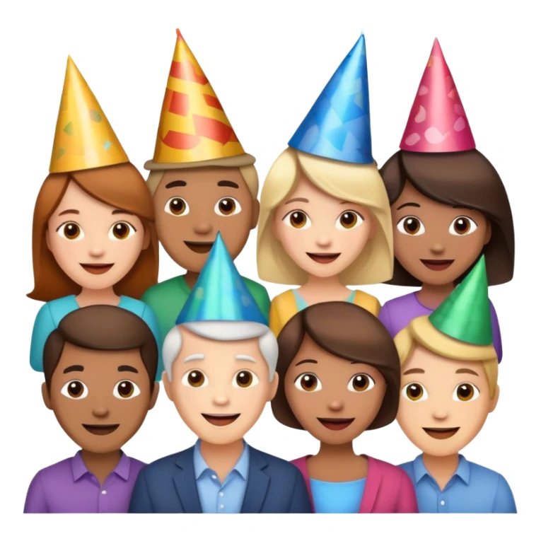 group of people wearing hats, cheerful expressions sticker