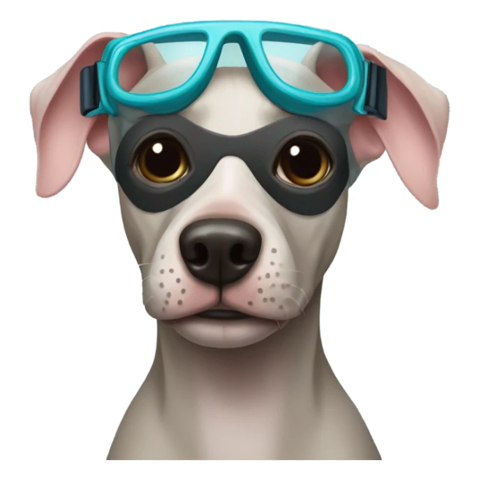American Hairless Terrier with Snorkel Swimming Mask sticker