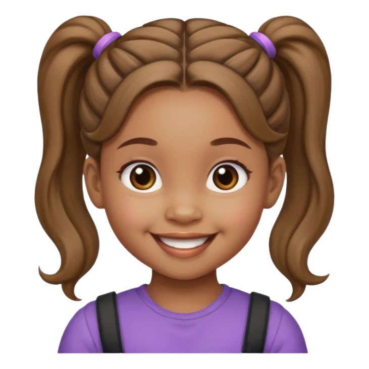 brown baby girl with ponytails hairstyle  sticker