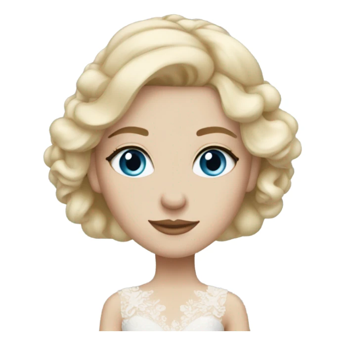 Wedding hair beautiful finished blond girl with blue eyes  sticker