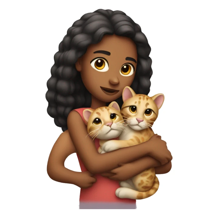 A girl with a big cat in her arms sticker
