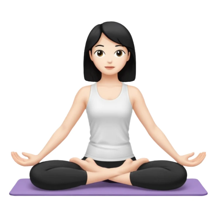 Black hair with white cloth pilates princess  sticker