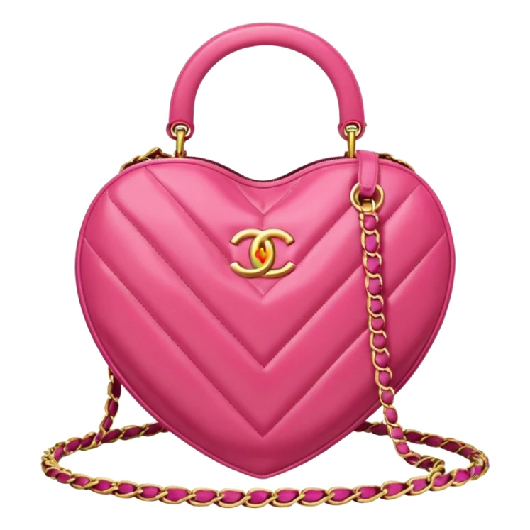 chanel heart pink color bag sticker