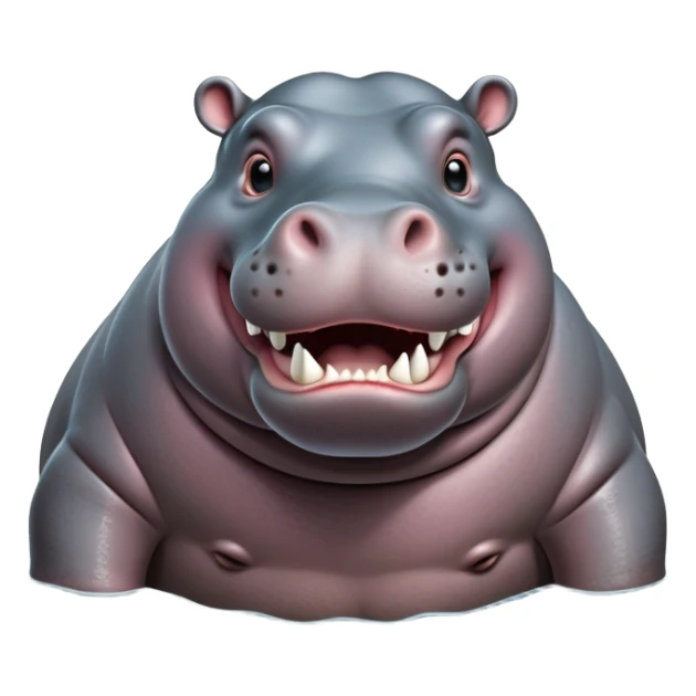 cinematic-hippo-realistic-full-body-standing-emoji,-massive-round-frame-partially-submerged-in-muddy-water,-wide-mouthed-grin-exposing-huge-teeth,-head-tilted-dramatically,-thick-greyish-brown-hide-glossy-from-water,-simplified-yet-realistic-focused-features,-highly-detailed,-glowing-with-an-almost-sarcastic-glow sticker