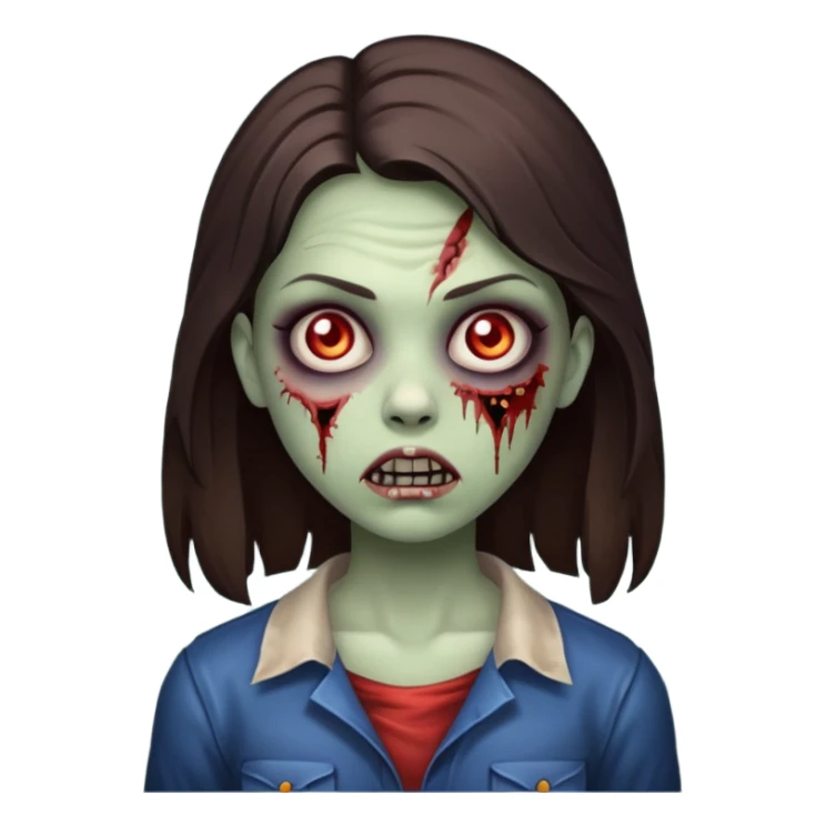 Brunette girl as a zombie  sticker