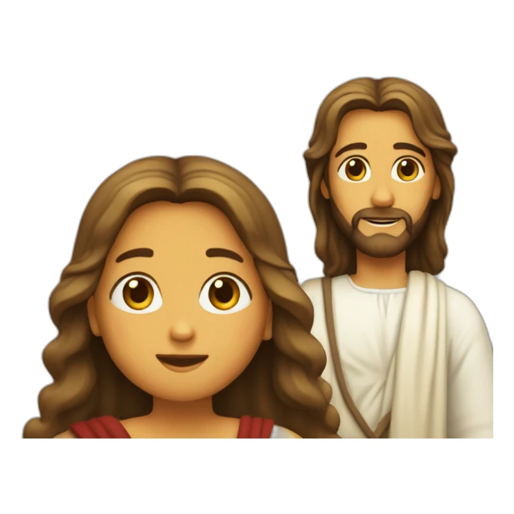 jesus qui fais un câlin à une fille sticker