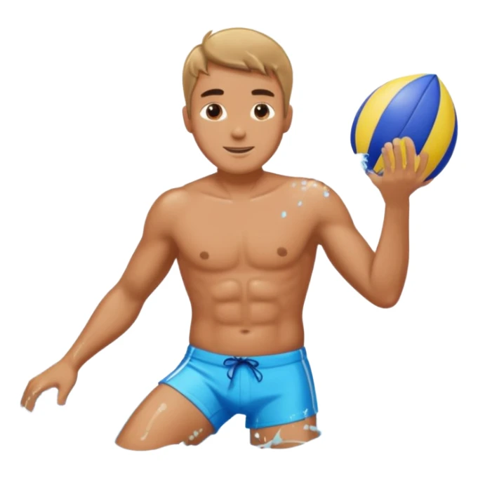 water sports man with water sticker