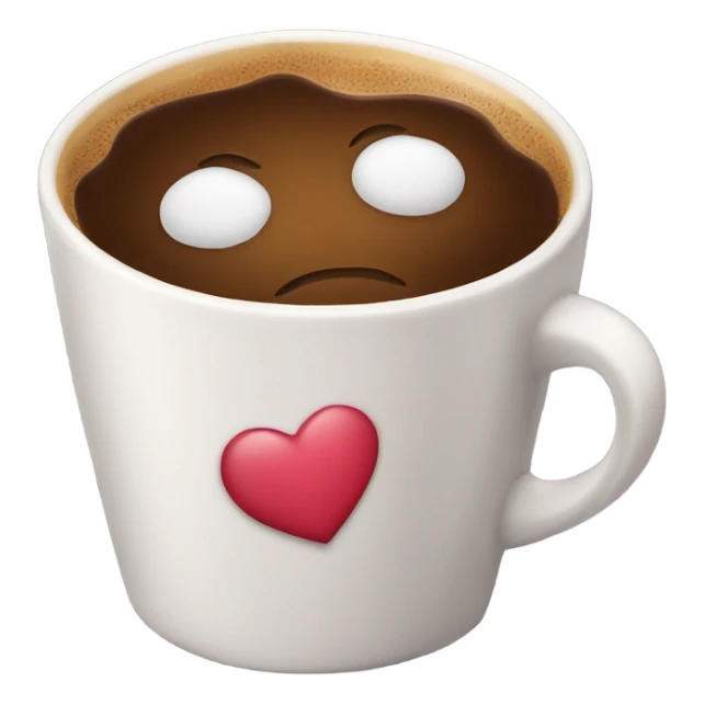 A cup of coffee with kisses on the side sticker