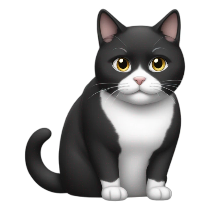 Female-black-and-white-fat-cat sticker