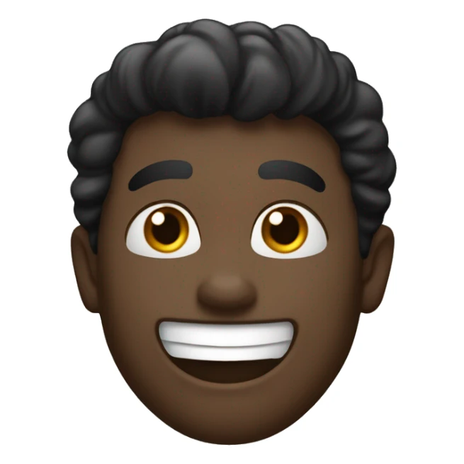 chico negro con pelo negro ruloso sonriendo sticker