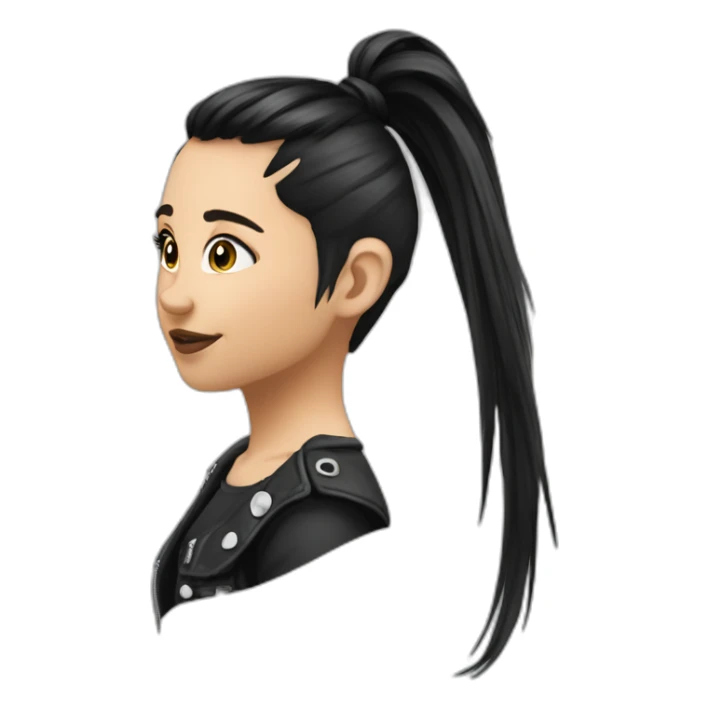 Punk gótic girl pony tail sticker