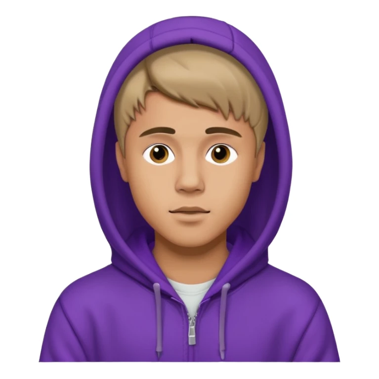 justin bieber, wear purple hoodie sticker