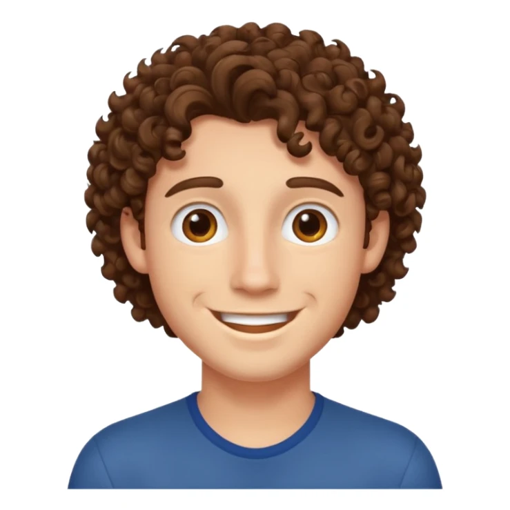 Young man with curly hair  sticker