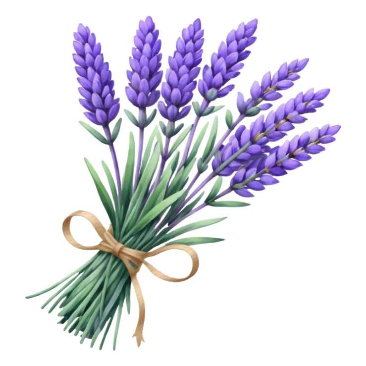 watercolor illustration of a lavender bundle with light brush strokes sticker