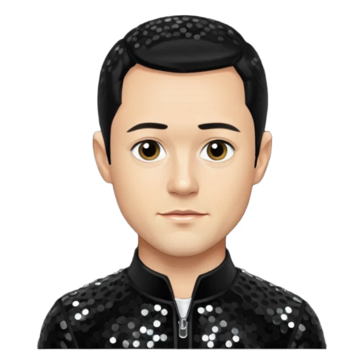 Joseph Gordon-Levitt as Neil McCormick from Mysterious Skin with light skin, black hair, black sequin outfit sticker