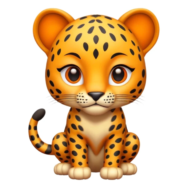 exotic leopard character, spotted fur, cute fierce face, 3D cartoon, mobile game icon style, clean background, no text, no watermark
 sticker