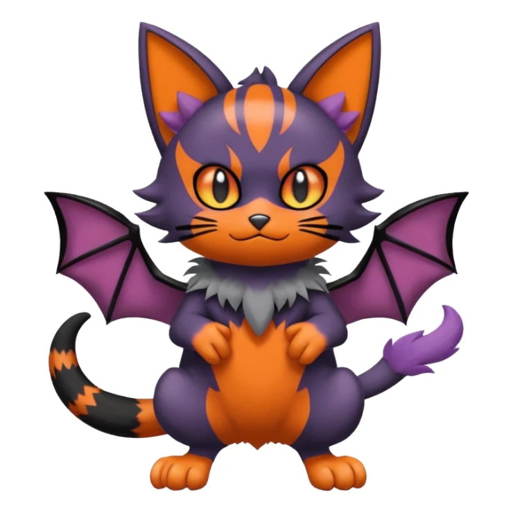 Noibat-Litten-Torracat-fusion-Fakemon-Pokémon-creature  sticker