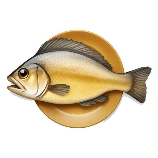 “Fried fish on a plate, golden and crispy. sticker