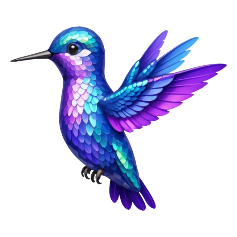hummingbird with blue and purple with glitter sticker