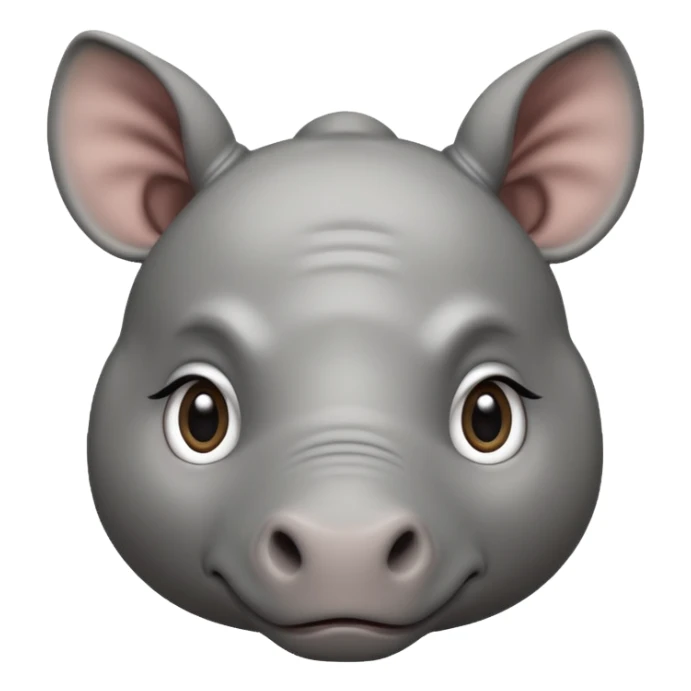 adorable baby rhino with big eyes sticker