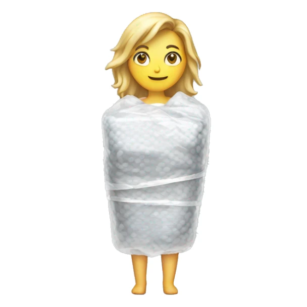 White woman body wrapped in bubble wrap  sticker