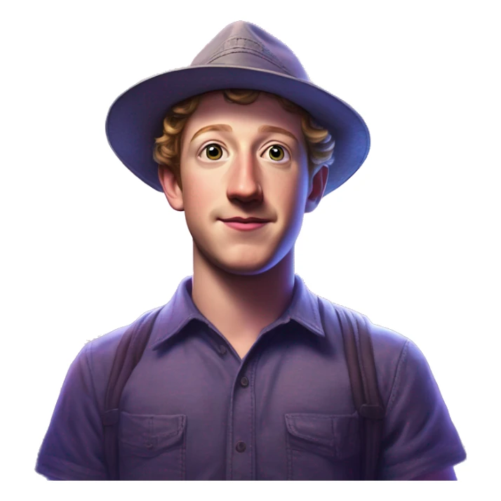 Synthwave Zuckerberg in Mario style, oil paint, epic eyes, intricate lips, exquisite pose, beautiful, desirable, logical, Midsommar sticker