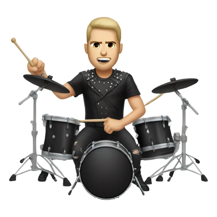 heavy metal drummer short hair sticker