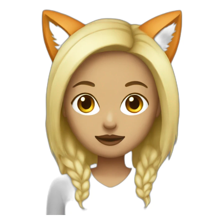 women with fox mask blonde sticker