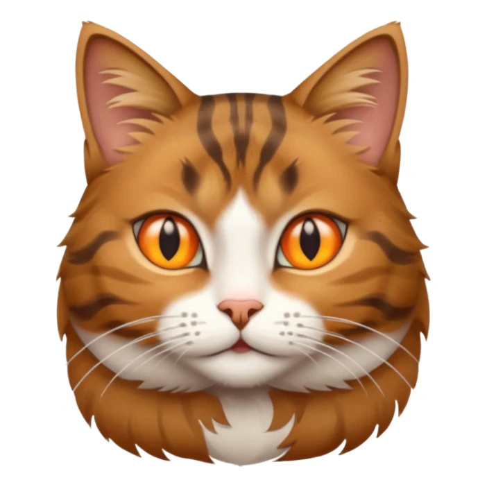 brown tabby cat with white on face, belly, and all four legs sticker