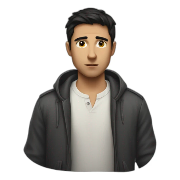 A young dark haired man being shunned by society for using the word manifest sticker