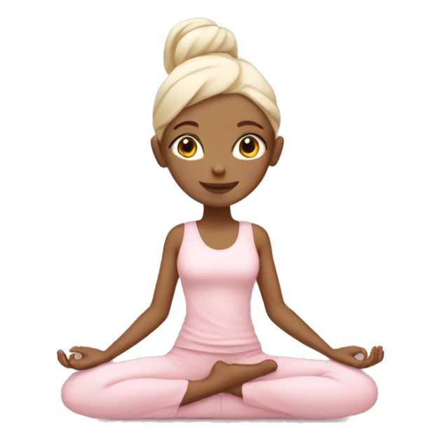 White yoga girl light pink clothes  sticker