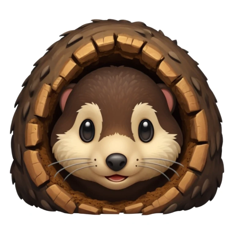 Mole coming out of a hole sticker