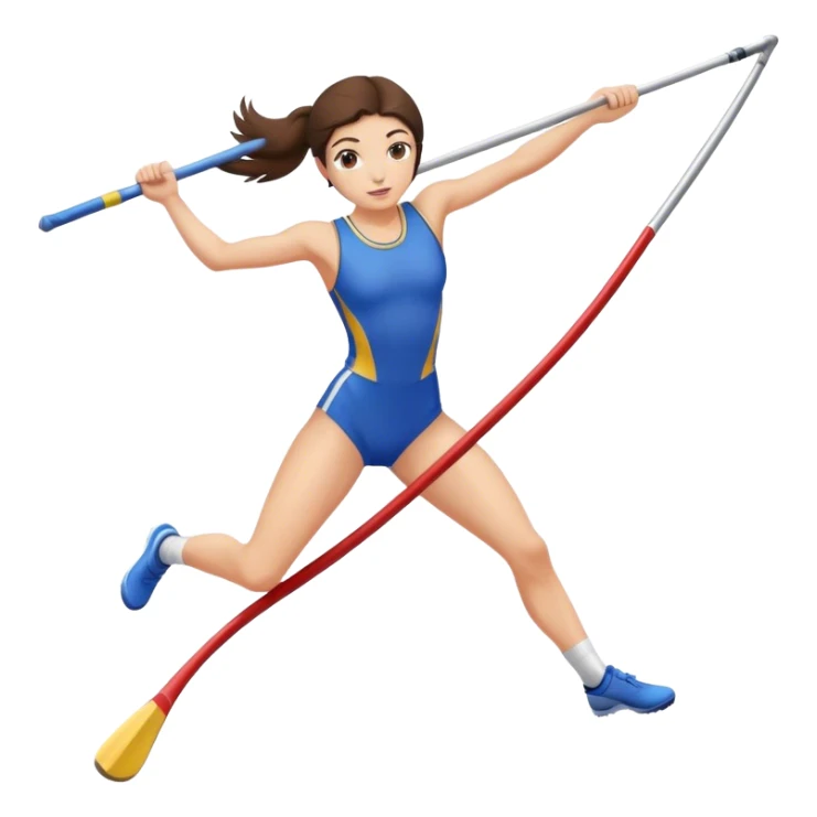 pole vaulting brunette girl sticker